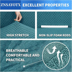 ZNSAYOTX 1 Piece Jacquard Chair Slipcovers for Living Room High Stretch Chair Covers with Arms Anti Slip Pets Friendly Couch Sofa Armchair Cover Furniture Protector (Chair, Peacock Blue)