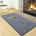 AROGAN Small Washable Area Rugs for Bedroom, 2×4 Runner Rug with Memory Foam for Hallway, Non Slip Fluffy Carpet Indoor Rug Runner for Kitchen, Bedside, Entryway Bathroom Home Decor, Navy Blue