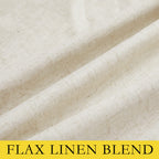 NICETOWN Natural Thick Linen Blend 100% Blackout Curtains 70" Long 2 Panels Set for Bedroom, 34" Wide, Rustic Grommet Thermal Insulated Flax Textured Full Blackout Window Draperies with White Liners