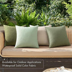 MIULEE Pack of 4 Decorative Throw Pillow Covers Linen Waterproof Pillow Covers Spring Farmhouse Cushion Cases for Outdoor Patio Garden Tent Balcony Couch Sofa 18x18 inch Light Green