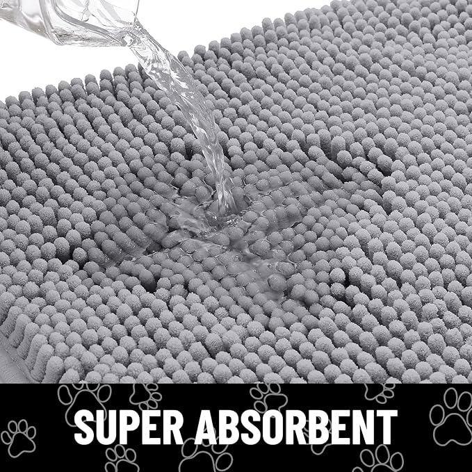 Smiry Dog Door Mat for Muddy Paws, Absorbent Non Slip Dirt Trapper, 40x32