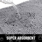 Smiry Dog Door Mat for Muddy Paws, Absorbent Non Slip Dirt Trapper, 40x32