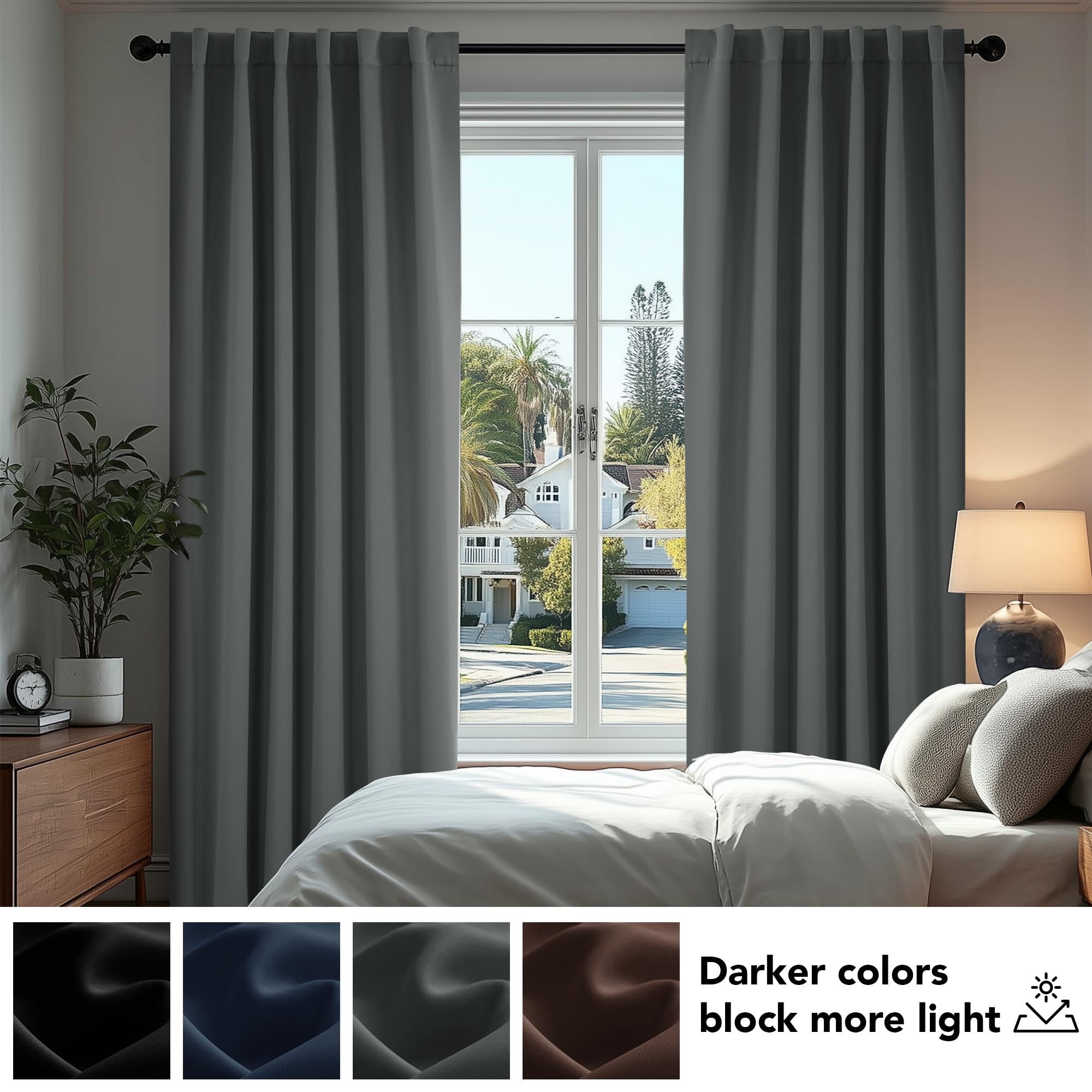 Deconovo Blackout Curtains for Bedroom 108 Inches Long