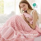 Bedsure GentleSoft Pink Throw Blanket for Couch - Mothers Gifts Day Birthday Gifts for Teen Girls Sister, Soft Cozy Cute Small Fleece Throw Blanket for Women, Coral Pink Room Home Decor, 50x60 Inches