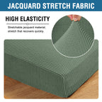 H.VERSAILTEX Super Stretch Individual Seat Sofa Covers Couch Cushion Covers Slipcover Sets Thick Jacquard Textured Twill Fabric (3 Piece, Loden Frost)