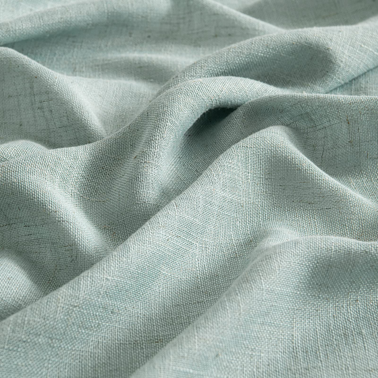 MIULEE Sea Green Linen Curtains 52x90 Inch Long for Bedroom and Living Room