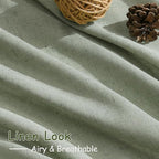 Desert Sage Linen 144 Inch Curtains for Living Room Light Filtering Semi Sheer Curtain Back Tab Rustic Farmhouse Decor Elegant Soft Drapes Floor to Ceiling High Window for Bedroom 52x144, 2 Panels