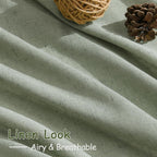 Desert Sage Linen Curtains for Living Room 105 Inches Long Light Filtering Semi Sheer Curtain Back Tab Rustic Farmhouse Decor Elegant Luxury Boho Drapes for Bedroom Dinner Room 52x105, 2 Panels