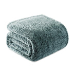 Exclusivo Mezcla Fuzzy Large Fleece Throw Blanket for Couch, Mixed Green