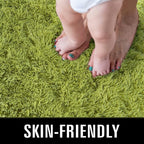 TWINNIS Super Soft Shaggy Rugs Fluffy Carpets 6x9 Feet, Indoor Modern Plush Area Rugs for Living Room Bedroom Kids Room Nursery Home Decor, Upgrade Anti-Skid Rectangular Fuzzy Rug, Green