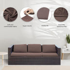 8Pcs Stretch Patio Cushion Covers,Outdoor Couch Covers Replacement,Outdoor Couch & Sofa Slipcovers,for Patio Furniture Cushion Covers,Washable Reusable Furniture Protector (Camel,Cover Only)