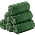 Buryeah 6 Pcs Flannel Throw Blanket Bulk 50 x 60 in Sleepover Blanket Outdoor Wedding Throw Lightweight, Oeko-tex Standard 100 Certified for Sofa Homeless Gifts (Dark Green)