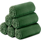 Buryeah 6 Pcs Flannel Throw Blanket Bulk 50 x 60 in Sleepover Blanket Outdoor Wedding Throw Lightweight, Oeko-tex Standard 100 Certified for Sofa Homeless Gifts (Dark Green)