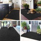 Mibao Dirt Trapper Door Mat for Indoor Outdoor, Waterproof All-Season, All-Weather Doormat, Heavy Duty Non-Slip Entrance Rug, Low Profile Absorbent Entrance Mat Carpet, 48" x 24", Black