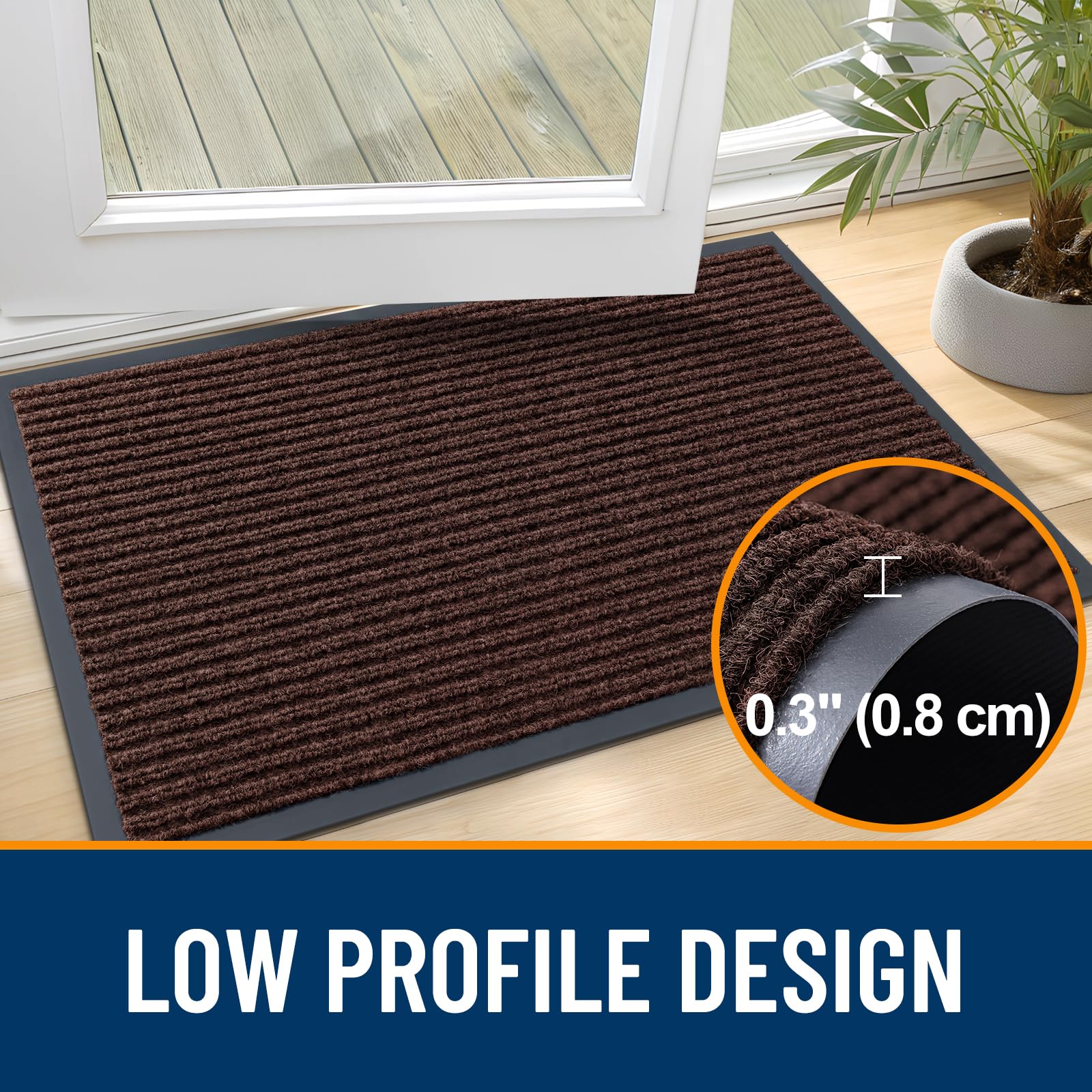 OLANLY Front Door Mat 47x32, Waterproof Heavy-Duty Indoor Outdoor Doormat
