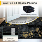 RELEANY Washable 6'x9' Abstract Area Rug for Living Room Black Gold