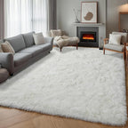 ONASAR Cream White Rugs for Living Room Bedroom, 5x8 Fluffy Bedside Area Rug, Soft Plush Shaggy Indoor Floor Carpet for Nursery Kids Girls Boys Teen Dorm Home Office Decor Aesthetic