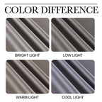 NICETOWN Room Darkening Cafe Satin Curtains for Small Windows, 42" Wide by 63" Long, 2 Panels, Chrome Gray, Rod Pocket Privacy Blackout Drapes for Play Room