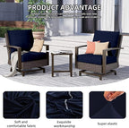 8Pcs Outdoor Cushion Covers, Patio Cushion Covers,Stretch Elastic Slipcovers, Replacement Washable & Reusable Furniture Protector for Patio Couch (Navy Blue,Cover Only)