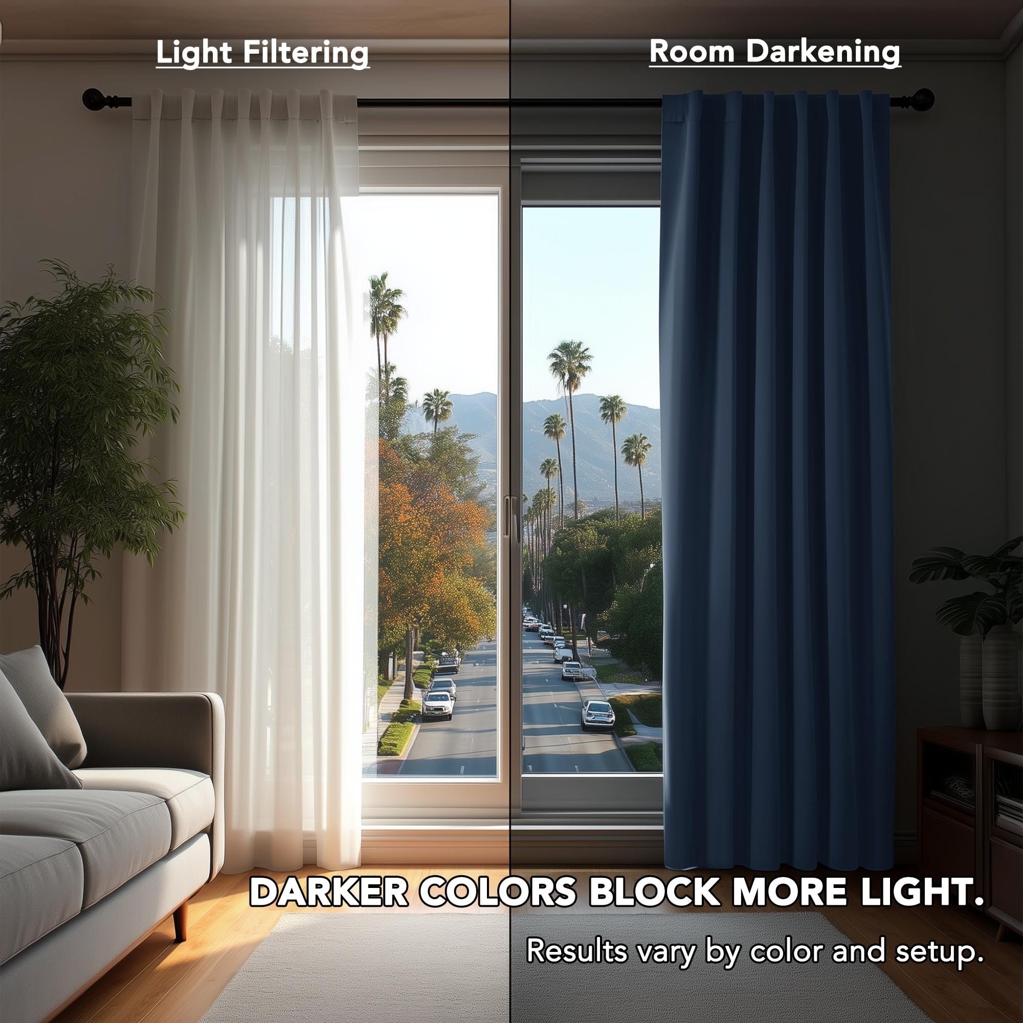 Deconovo Blackout Curtains for Bedroom, Living Room Curtains 72 Inches Long
