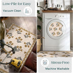 3x5 Floral Entry Rug - Small Washable Indoor Outdoor Mats for Front Door Non-Slip Porch Rug Beige Vintage Farmhouse Throw Rugs for Living Room Bedroom Entryway Kitchen Office Porch Decor