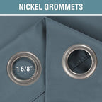 H.VERSAILTEX Blue Curtains/Drapes Blackout for Bedroom Room Darkening Thermal Curtains for Living Room Noise Reducing Sound Proof Solid Grommet Curtain (One Panel, Stone Blue, 52" W x 102" L)