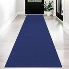 KOZYFLY Long Runners for Hallways 2.6x12 ft Washable Kitchen Runner Non Slip Rubber Backed Hallway Rugs Cotton Entryway Runner Rug Floor Carpet for Indoor Hall, Backdoor, Kitchen, Royal Blue/Navy