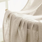 MIULEE Beige Linen Curtains 108 Inches Long 2 Panels for Bedroom Living Room, Soft Linen Textured Window Drapes Semi Sheer Light Filtering Back Tab Rod Pocket Farmhouse Modern Burlap Look Decor