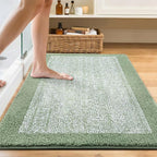 48x32 Large Bathroom Rugs Washable Non Slip, Green Bath Mat for Bathroom Floor Tub, Soft Absorbent Quick Dry Mats for Shower, Bathtub,Home Decor