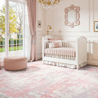 Rugflix 8x10 Area Rugs for Bedroom, Washable Pink Large Rug