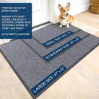 OLANLY Front Door Mat Indoor Outdoor Entrance, Waterproof Heavy Duty Doormat, Fade Resistant, Low Profile, Easy Clean Patio Porch Welcome Floor Mats for Entry, 71x34, Light Gray