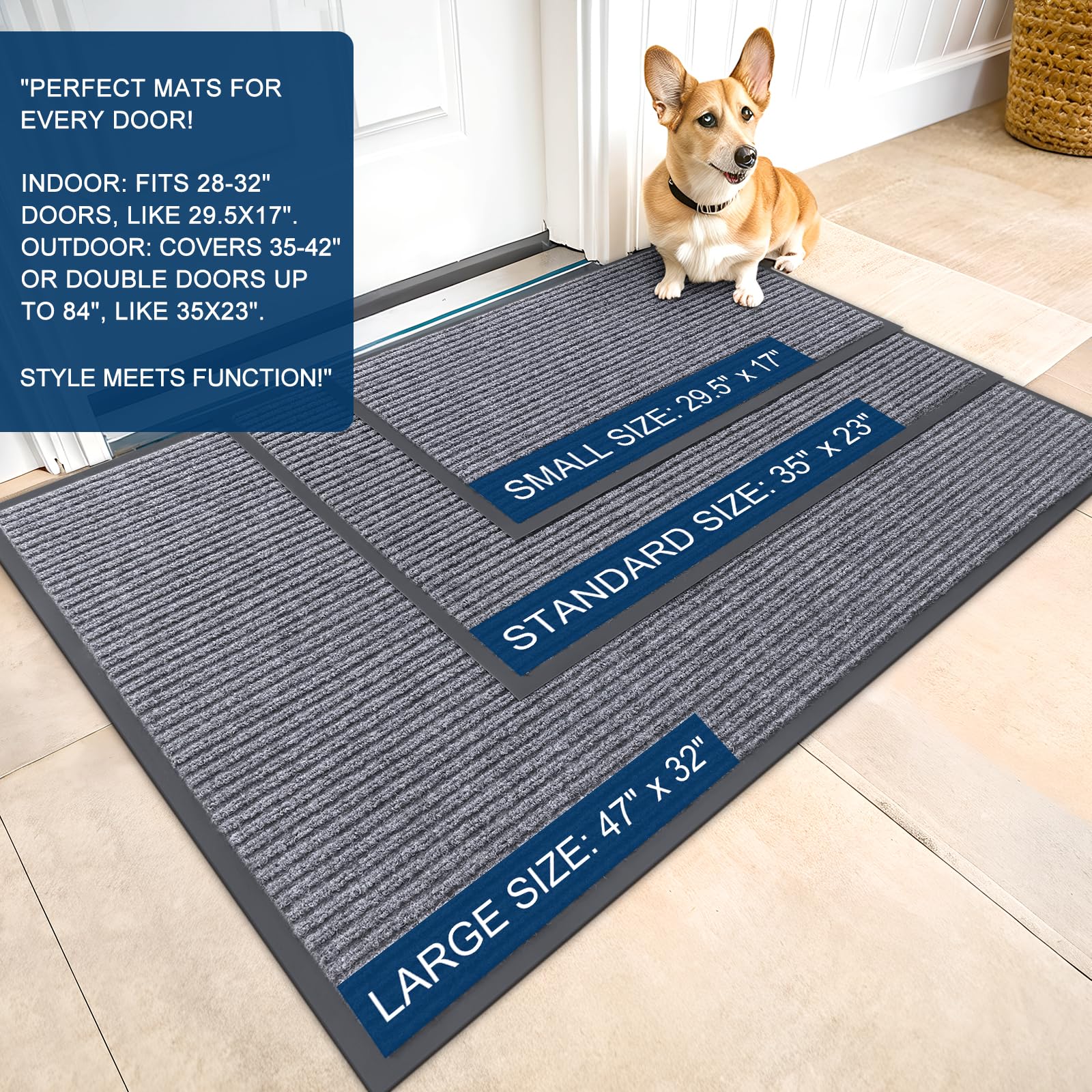 OLANLY Front Door Mat 71x23, Waterproof Heavy-Duty Indoor Outdoor Doormat