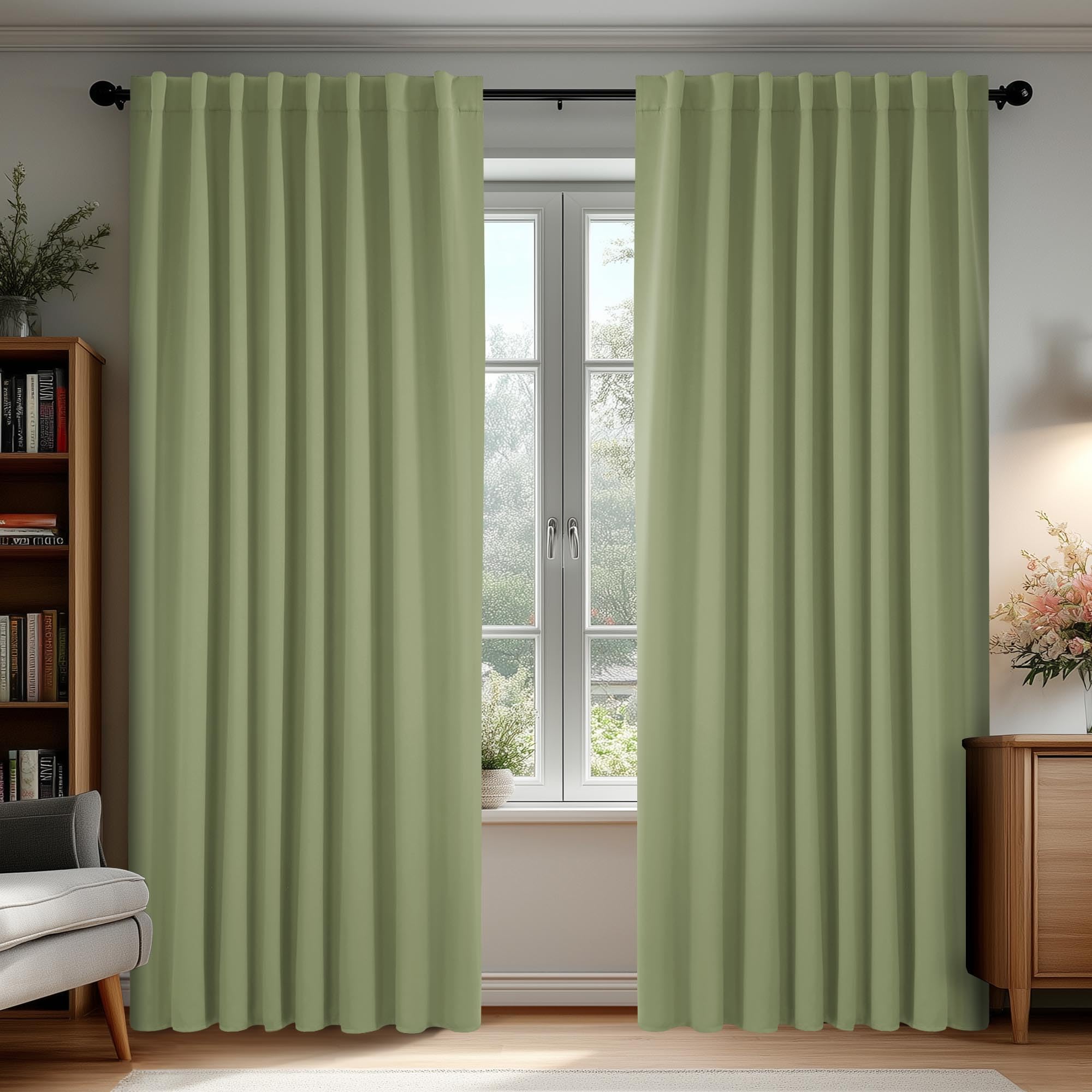 Deconovo Blackout Curtains for Bedroom, Living Room Curtains 84 Inches Long