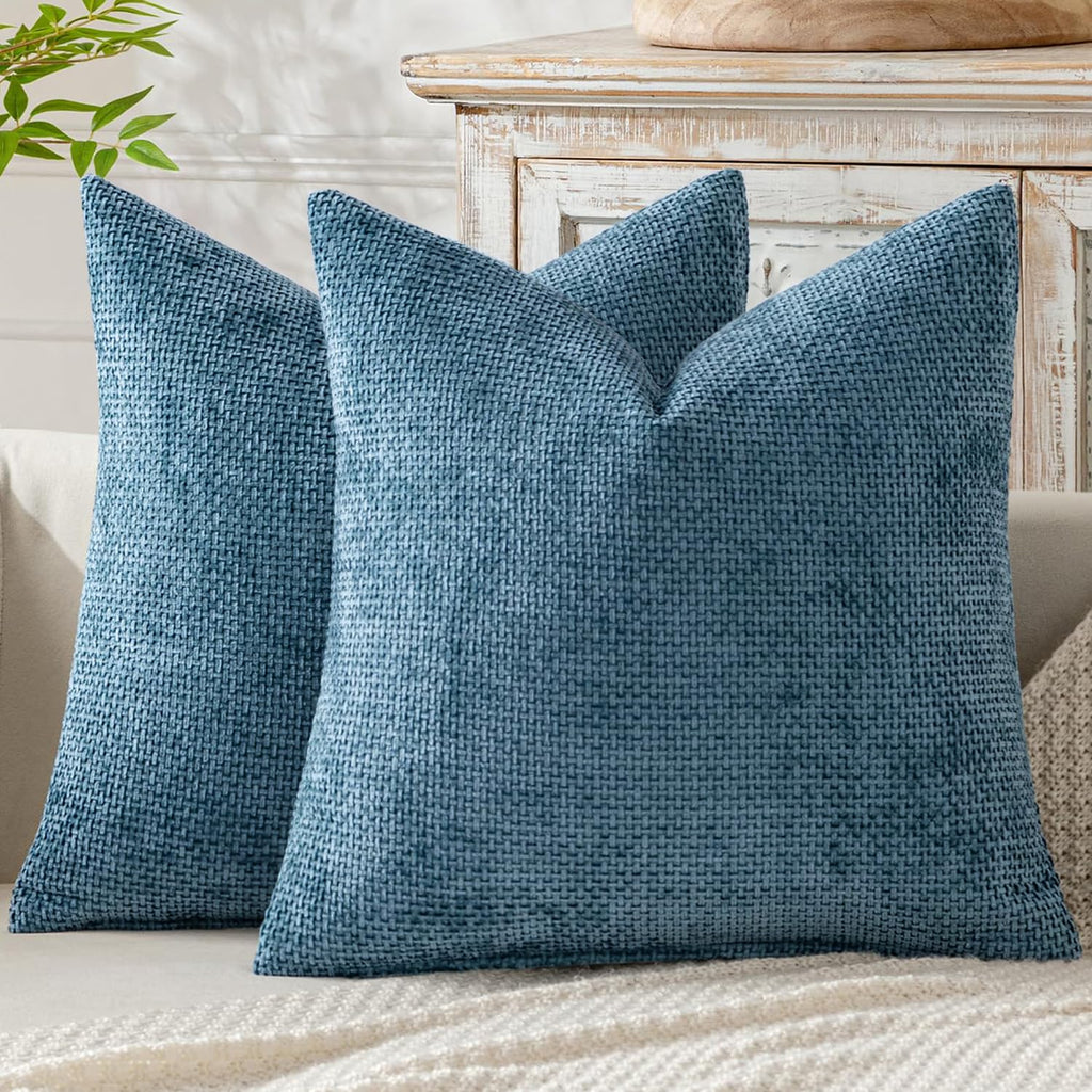 MIULEE Decorative Neutral Beige Euro Sham Pillow Covers 24x24 Inch 2 Pack