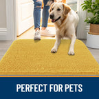 OLANLY Dog Door Mat for Muddy Paws 59x32, Super Absorbent Chenille Mud Mat