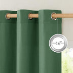 NICETOWN Linen Curtains 96 inches Long for Living Room, Grommet Semi Sheer Drapes Linen Weave Window Treatments Privacy Added with Light Filtering for Bedroom, Olive Green, W34 x L96, 2 Panels
