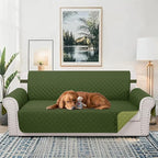 Reversible Oversized Sofa Covers Couch Cover Furniture Protector for Dogs Elastic Straps Water Resistant(XLSofa,Huntergreen/Sage)