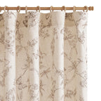 jinchan Taupe Floral Linen Curtains Lined 84 Inch Vintage Back Tab 2 Panels