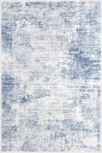 IOHOUZE Abstract Area Rugs 8x10 Ft Washable Large Rugs for Living Room, Non Slip Dining Room Rug, Printed Faux Wool Rugs for Bedroom, Floor Carpet for Office Nursery Playroom, Light Blue Grey