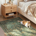 Lofus 3x5 Green Area Rugs for Bedroom Living Room, Vintage Boho Carpet