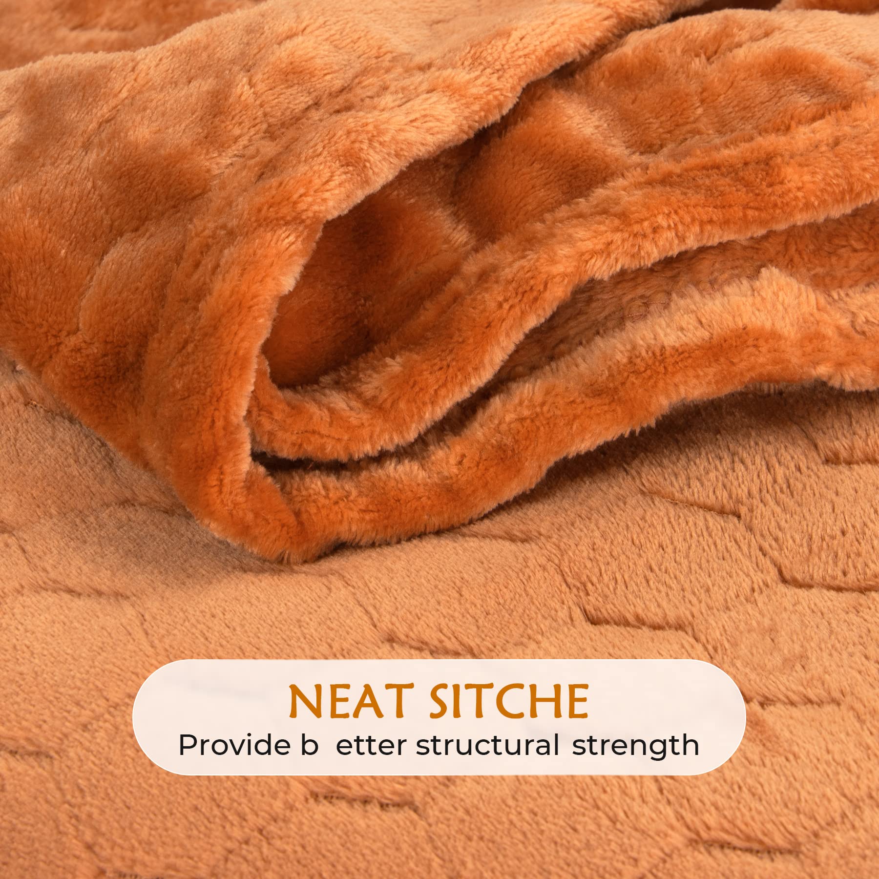 TOONOW Fleece Blanket Super Soft Cozy Throw Blanket 50" x 60", Lightweight Fuzzy Comfy Textured Flannel Blanket Warm Plush Throw Blankets for Couch, Sofa, Bed, Pumpkin