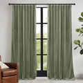 RYB HOME Sage Green Velvet Curtains 84 inches, Room Darkening Super Soft Velvet Drapes with Pleat Tape for Living Room, Thermal Insulated Window Treatment for Bedroom, W52 x L84 inch, 2 Panels