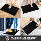 HIYARD Sturdy Front Door Mat, Absorbent Muddy Dirt Resist Welcome Door Mats Outdoor Indoor, Stain and Fade Resistant, Non-Slip Backing Entry Mat Low Profile Doormat for Entryway, 47×32, Black