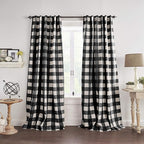 Elrene Home Fashions Farmhouse Living Grainger Buffalo-Check Blackout Window Curtain, Living Room and Bedroom Drape with Rod Pocket Tabs, 52" x 84", Black, 1 Panel
