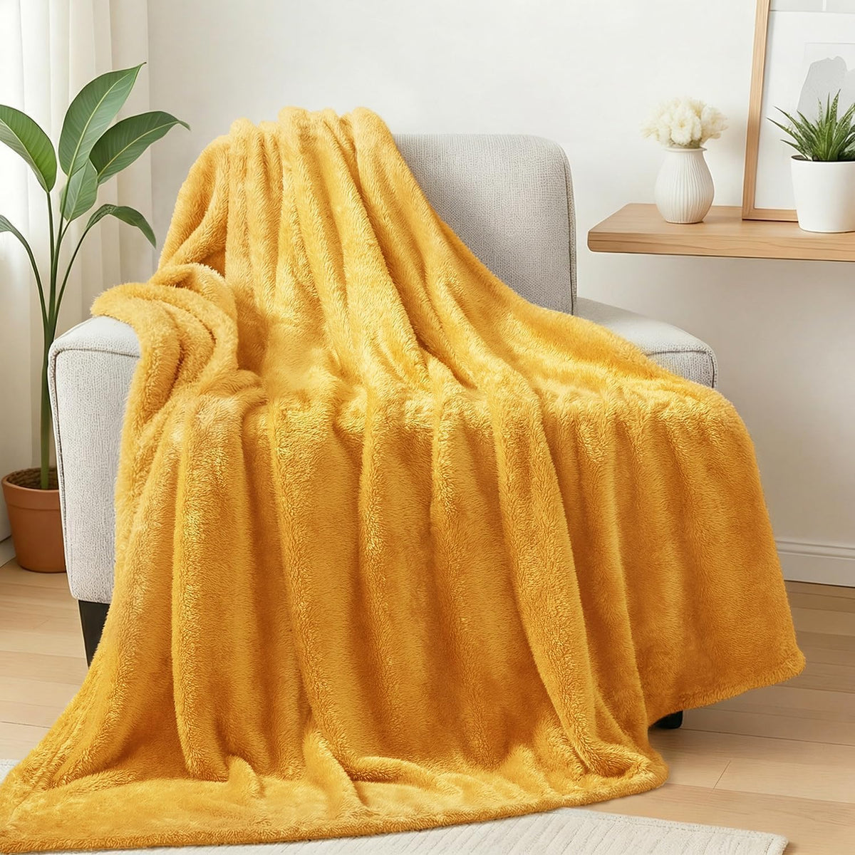 Exclusivo Mezcla Fuzzy Plush Fleece Bed Blanket Twin XL Size, Light Grey