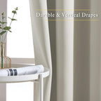 NICETOWN Natural Room Darkening Living Room Curtains 110 inches Long, Grommet Thermal Window Treatments Room Divider Blinds Sound Reducing for Living Room, W66 x L110, 2 Pieces