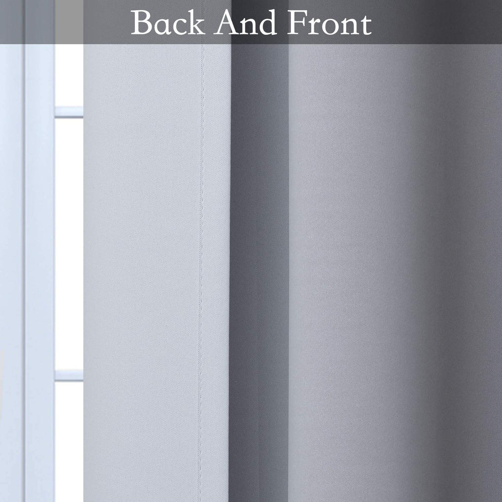 SimpleHome Ombre Black to Grey White Curtains for Living Room 52Wx96L