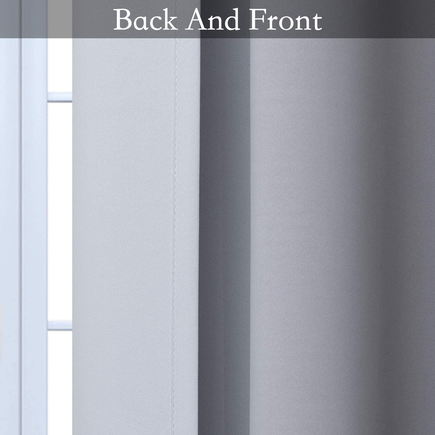 SimpleHome Ombre Black to Grey White Curtains for Living Room 52Wx96L
