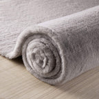 Ashler HOME DECO Ultra Soft Faux Rabbit Fur Chair Couch Cover Area Rug for Bedroom Floor Sofa Living Room Grey Rectangle 3 x 5 Feet