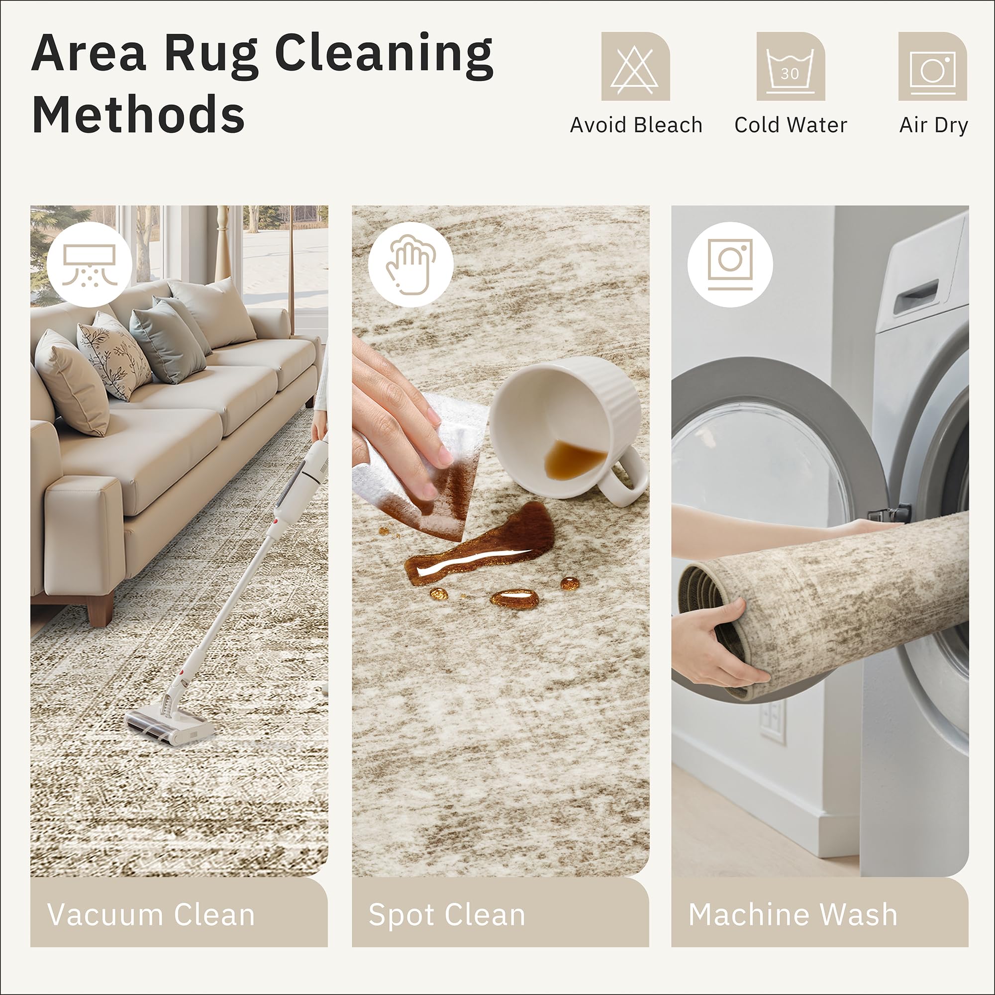 Soalmost Hallway Runner Rug 2'6" x 16' Washable Long Kitchen Rugs Brown
